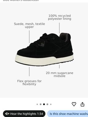 UGG Black Suede Low-Top Sneaker with Cream Midsole